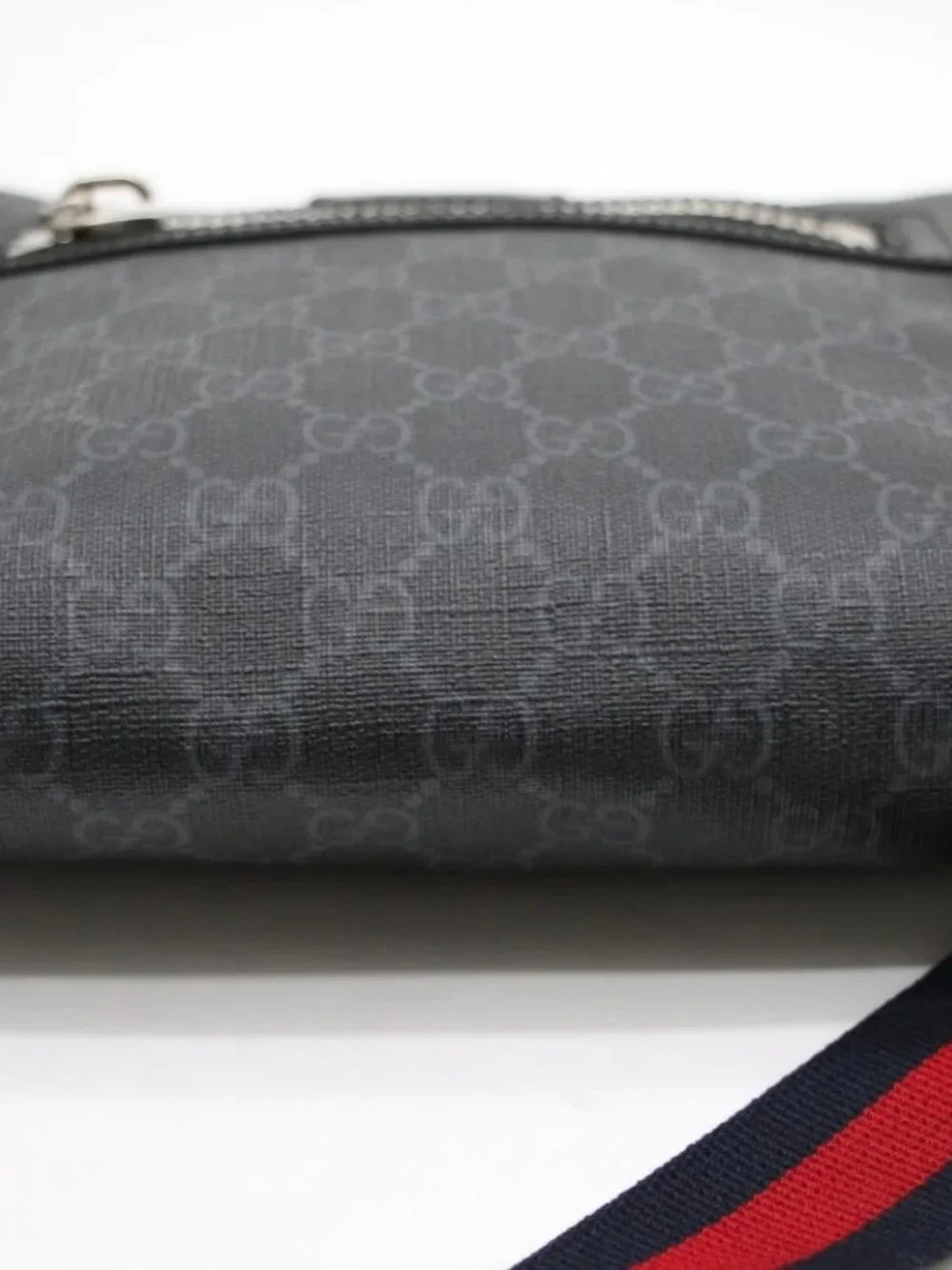 GUCCI Small Messenger Shoulder Bag 523599 GG Supreme Sherry Line Black